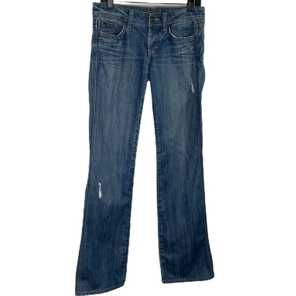 VIGOSS Boot Cut Jeans Medium Wash Stretch Studded